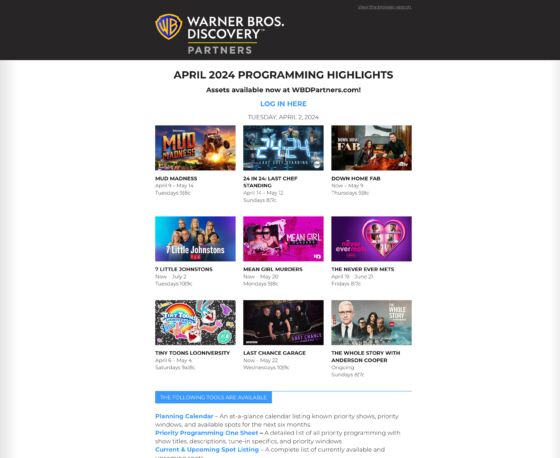 Warner Bros. Discovery Programming Highlights
